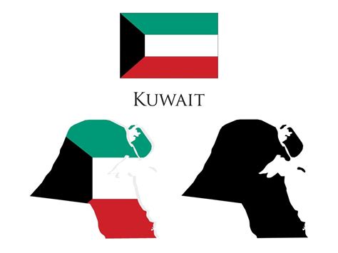 kuwait flag and map vector 21222929 Vector Art at Vecteezy