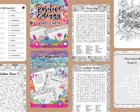 Positive Affirmations Word Search Printable Etsy