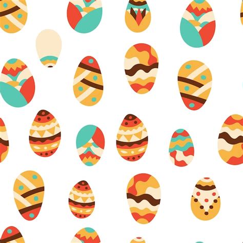 Premium Vector A Seamless Pattern With Easter Eggs On A White Background