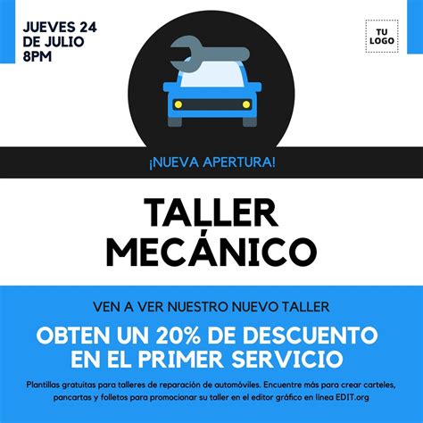 Diseños para promociones de talleres mecánicos