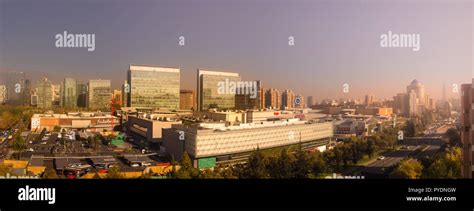 Panoramic of Santiago de Chile in las Condes, view of Parque Arauco ...