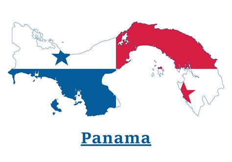 Panama National Flag Map Design Illustration Of Panama Country Flag