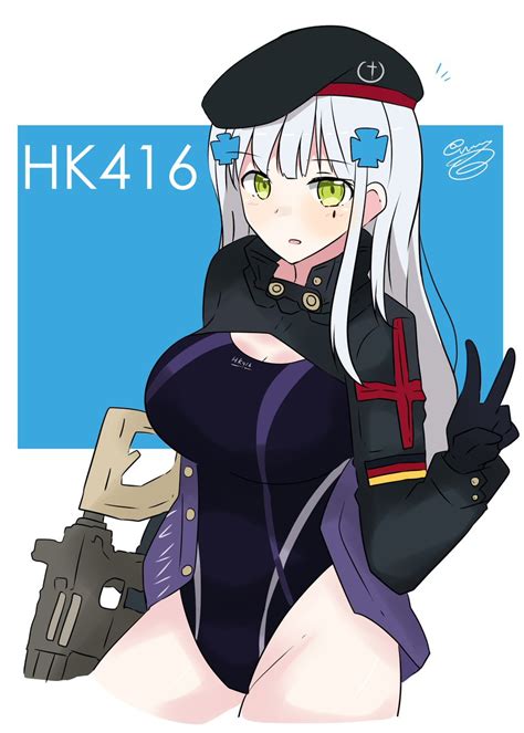 Hk416少女前線ドルフロ 「競泳水着416ちゃん 416の日 」ひよし🌺次は神戸か府中のイラスト