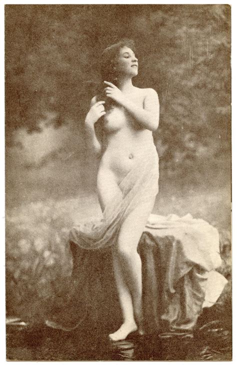 Lot Scarce Antique French Card Nude Pin Up Erotic Female