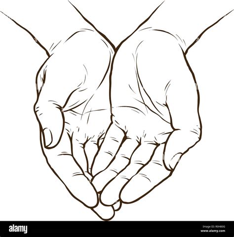 Cupped Hands Folded Arms Sketch Hand Drawn Vector Illustration Stock Vector Image And Art Alamy