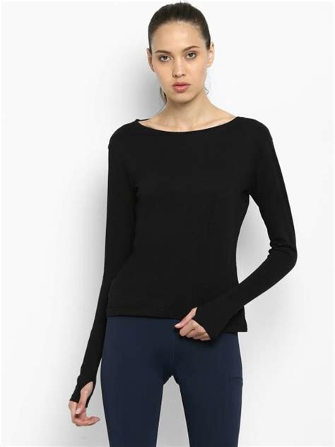 Buy Ap Pulse Women Black Solid Pure Cotton T Shirts Online At Best