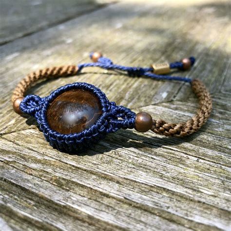 Tigers Eye Bracelet Macrame RUMI SUMAQ Hand Knotted Boho Jewelry