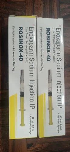 Rosinox 40 Enoxaparin Injection 40 Mg 0 4 Ml At Rs 130 Piece In Indore