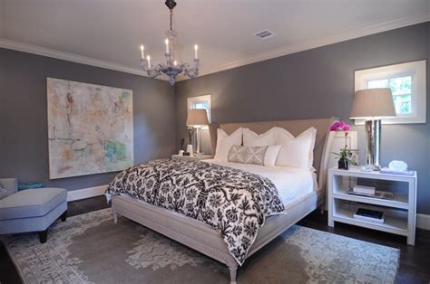 Gray Walls Contemporary Bedroom Benjamin Moore Chelsea Gray