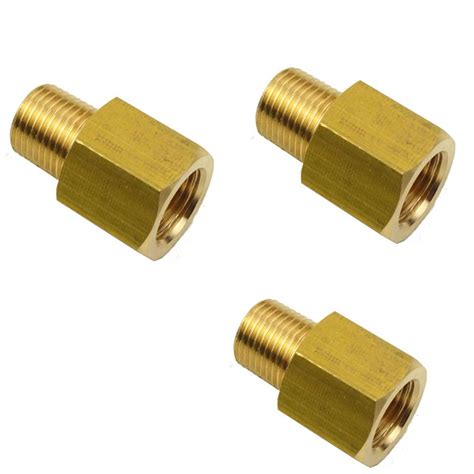 Hongbow Hardware 3pcs Brass Pipe Fitting Adapter 1 8 Npt Male X 1 8 Npt