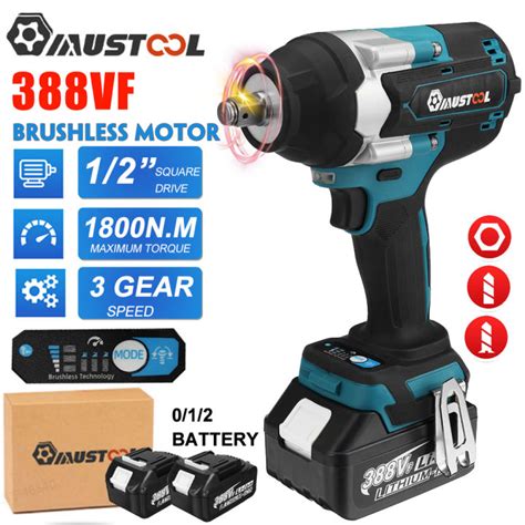 Mustool Vf Inch Trucks Brushless Electric Impact Wrench Pc