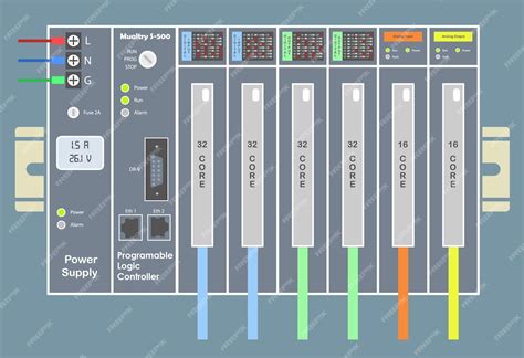 Controlador Lógico Programable Plc Con Diseño Plano Vectorial De