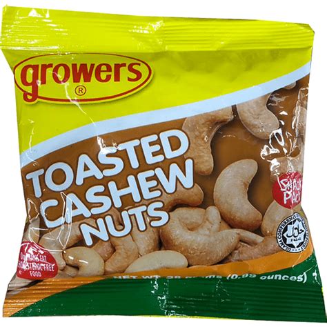 Growers Toasted Cashew Nuts 28g Chips Crackers Walter Mart