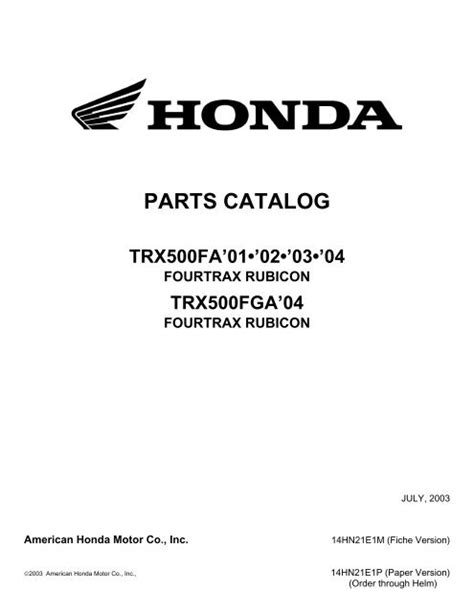 Honda Rubicon Ignition Wiring Diagram