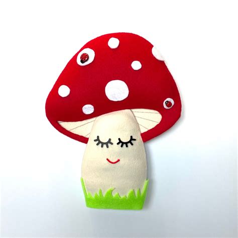 Polka Dot Mushroom Character Wreath Attachment Woodland Wreath Sign Large Red And White