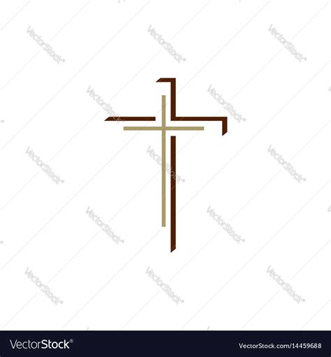 Cross of jesus with shadow Royalty Free Vector Image