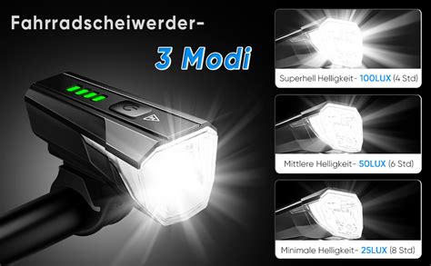 LED Fahrradlicht Set 100 LUX StVZO Zugelassen Fahrradbeleuchtung USB