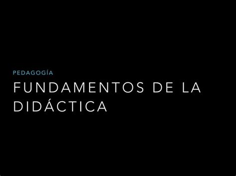 Fundamentos De La Didáctica Ppt