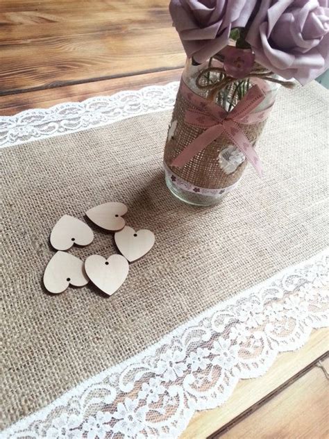 Beautiful Ft Handmade Hessian And Lace Table Runner Hessian Table