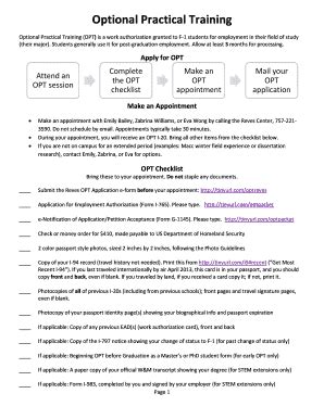 Fillable Online Wm Optional Practical Training OPT Is A Work