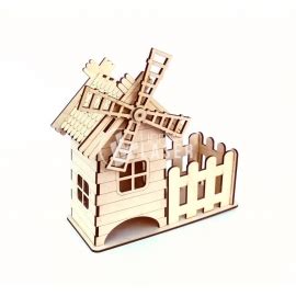 Windmill house Design case for laser cutting