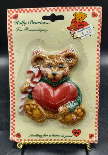 Nip Vtg Kurt Adler Santas World Ornament Holly Bearies Bear Wheart