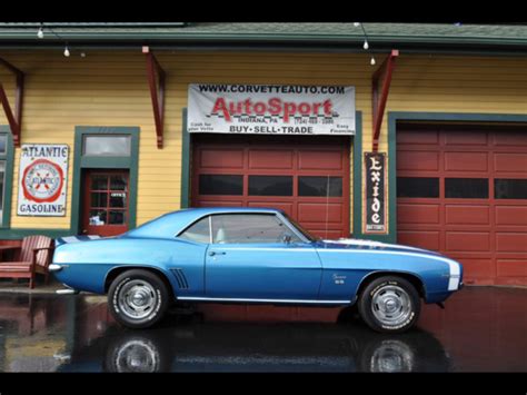 1969 Chevrolet Camaro Ssrs Lemans Blue White Houndstooth 62882 Miles