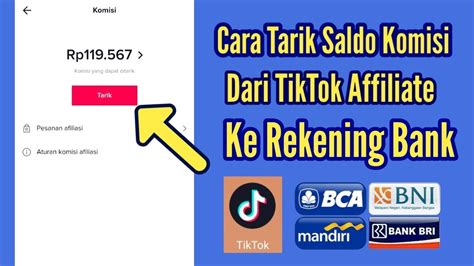 Cara Tarik Saldo Komisi Dari Tiktok Affiliate Ke Rekening Bank Bagi