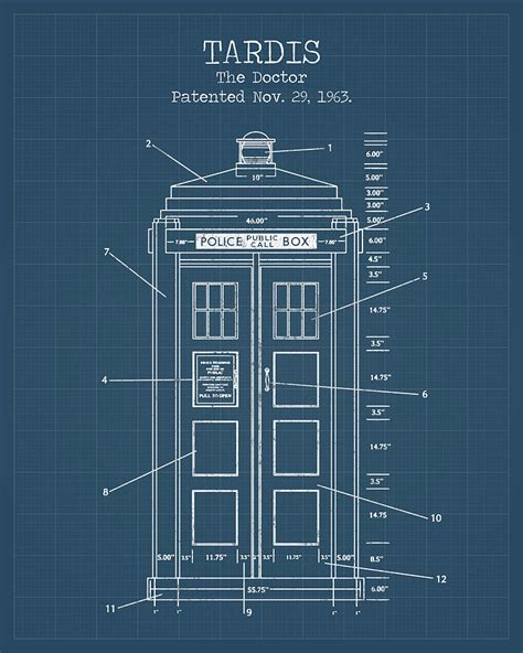 Tardis blueprints Digital Art by Dennson Creative