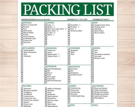 Modern Bright Pink Printable Packing List 8 5x11 Etsy Printable Packing List Packing List List