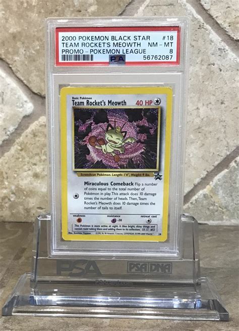 Mavin 2000 Pokemon League Team Rocket S Meowth PSA 8 NEAR MINT