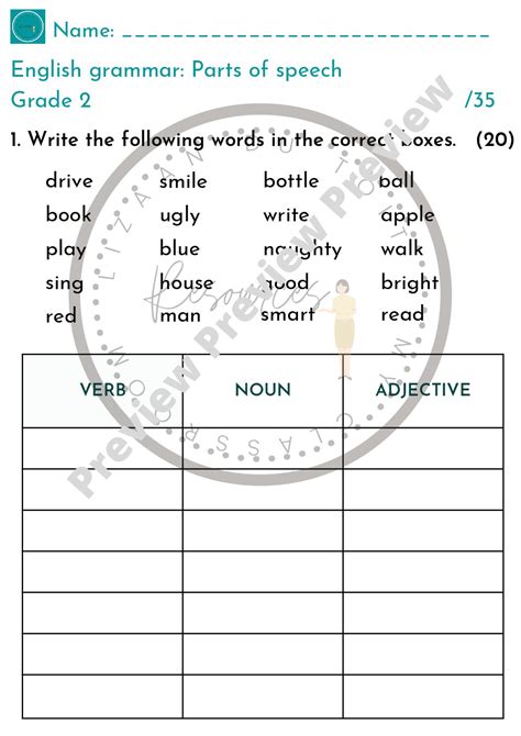 Identifying Parts Of Speech Worksheet Worksheets Library