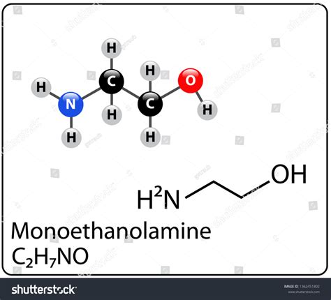 Monoethanolamine Molecule Structure Stock Vector Royalty Free