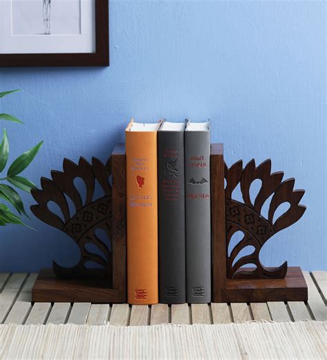 Buy VarEesha Crown Jali Sheesham Wood Book End Online Books