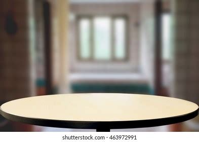 Empty Wooden Table Room Interior Decoration Stock Photo