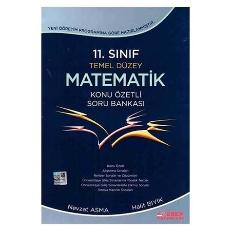 Esen 11 Sınıf Matematik Temel Düzey Konu Özetli Soru Bankası Nezih