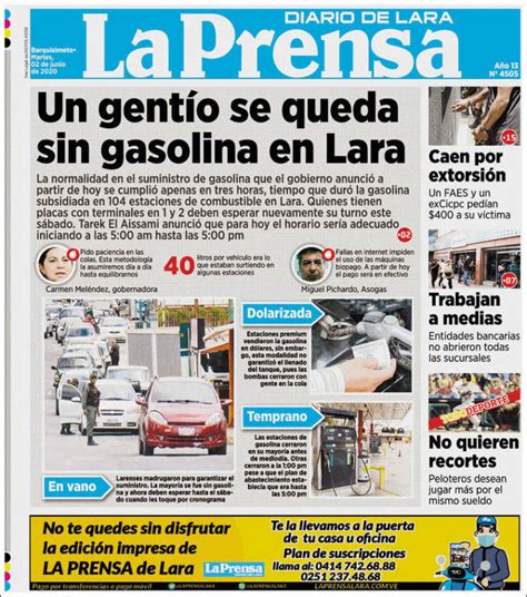 Periódico La Prensa De Lara Venezuela Periódicos De Venezuela