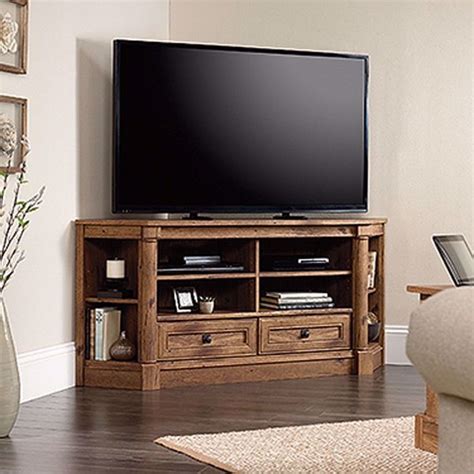 Palladia Corner Entertain Credenza Vintage Oak D Afw