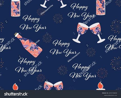 Seamless Happy New Year Theme Pattern Stock Vector Royalty Free