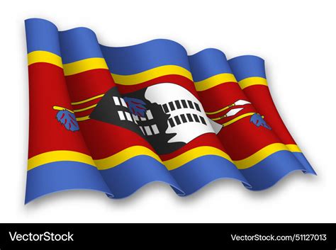 Realistic Waving Flag Of Eswatini Royalty Free Vector Image