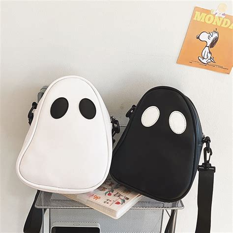 Halloween Ghost Portemonnee Faux Pu Lederen Crossbody Tas Leuke