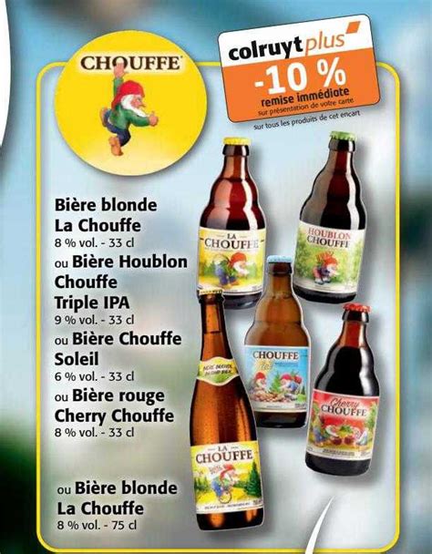 Promo Bière Blonde La Chouffe Ou Bière Houblon Chouffe Triple Ipa Ou Bière Chouffe Soleil Ou