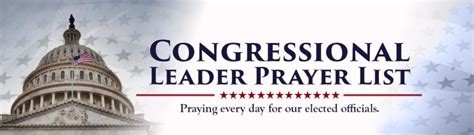 Congressional Leader Prayer List – The Presidential Prayer Team