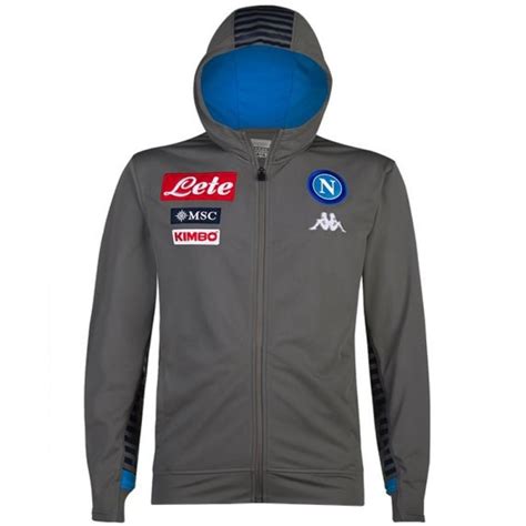 Chandal Presentaci N Capucha Ssc Napoli Gris Azul Kappa