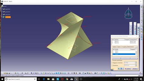 27 Wireframe And Surface Tutorial Catia V5 Creating Multi Sections