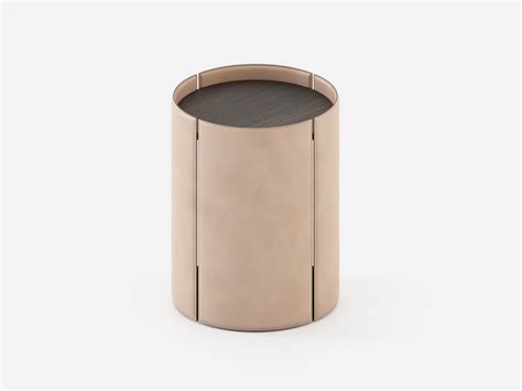 Mano High Side Table Round High Table Covered In Leather By Domkapa