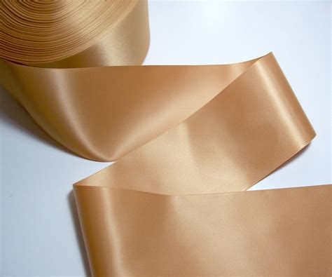 Double Sided Gold Satin Ribbon 4 Inches Wide X 1 Yard