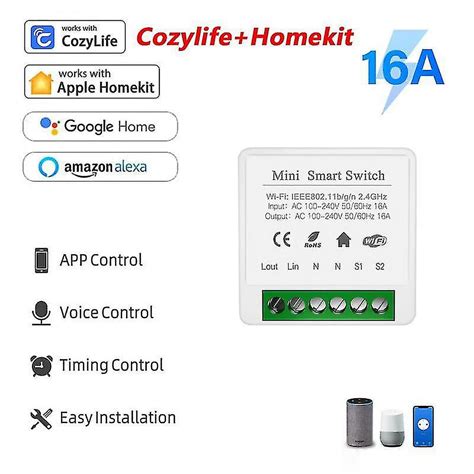 Gang Wifi Mini Smart Switch Apple Homekit Cozylife Diy Way Control