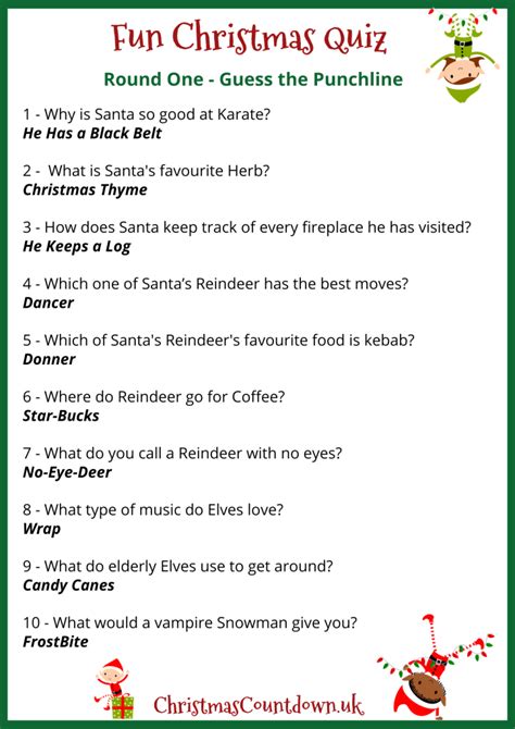 Fun Christmas Quiz Questions Answers