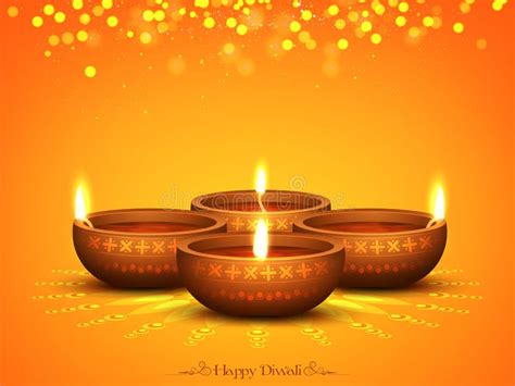 Illuminated Lit Lamp For Diwali Celebration Stock Illustration